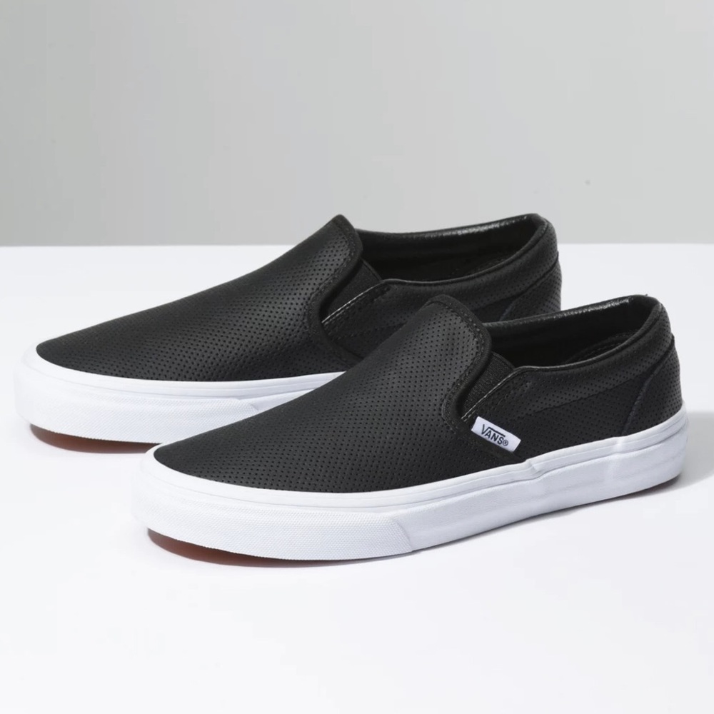 Perf leather slip on vans